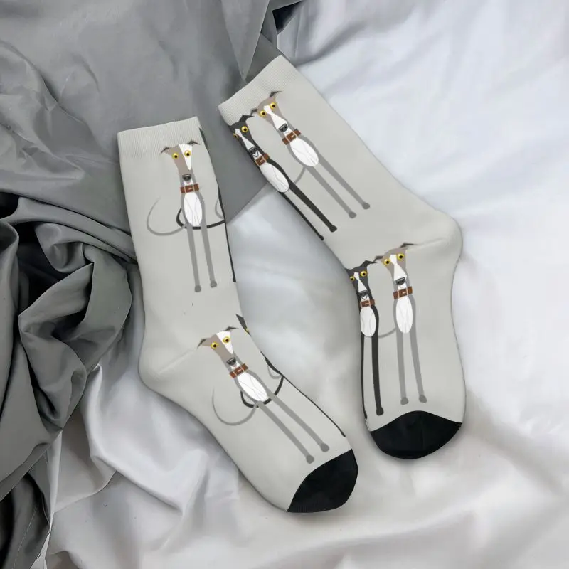 Cute Greyhound Sighthound Dog Dress Socks Mens Womens Warm Fashion Novelty Whippet Puppy Crew Socks