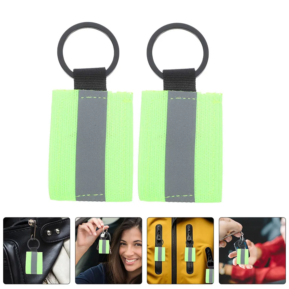 Reflective Keychain Tags 8 Pack Night Visibility Safety Labels for Backpack Bag Bike Stroller Purse