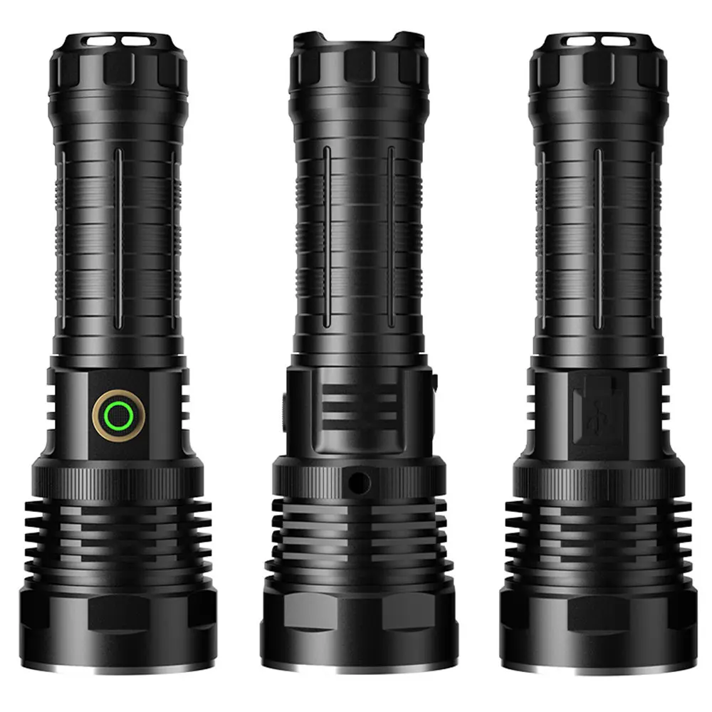 Super Bright LED Flashlight ultra-long battery life  dimming USB Rechargeable Spotlight Lamp High Power Tactical TorchWaterproof