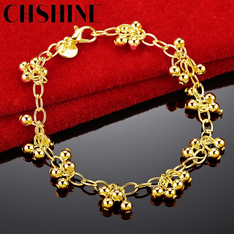 

CHSHINE 18K Gold Smooth Beads Bracelet For Women Wedding Engagement Party Fashion Charm Jewelry