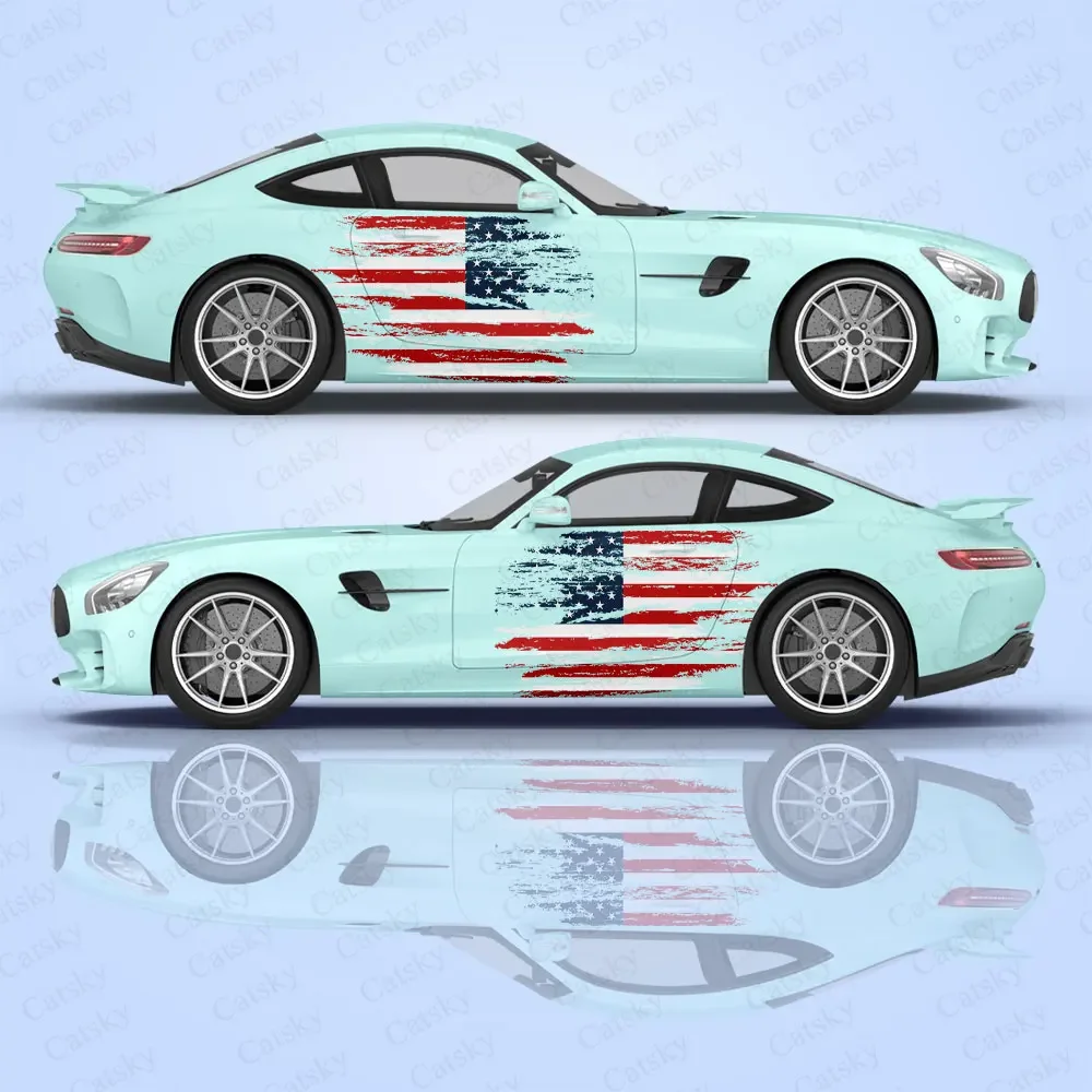 Flag of The United States Car Wrap Protect Stickers Car Decal Creative Sticker Car Appearance Modification Decorative Sticker