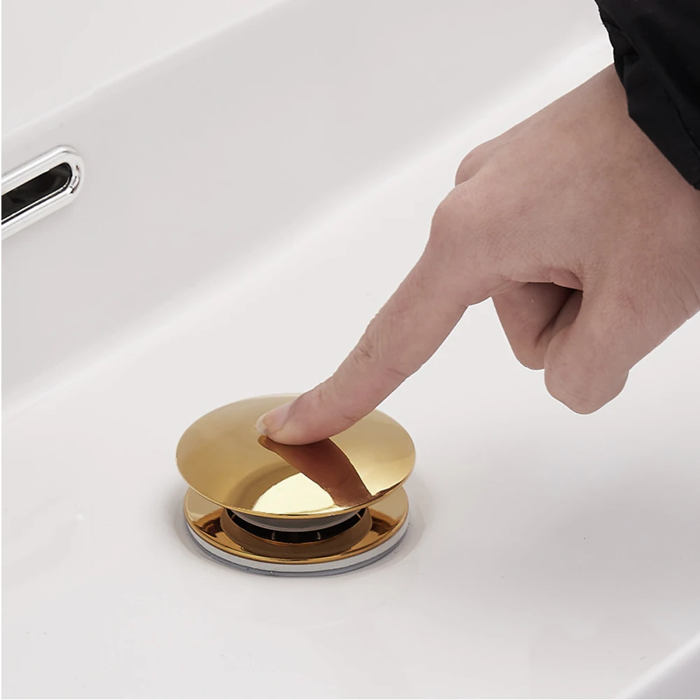 Gold Pop Up Drain Plug for Bathroom Sink Basin Hole Drain Filter Bathroom Siphion Pipe Kits Toilet Deodorization Insect Stopper