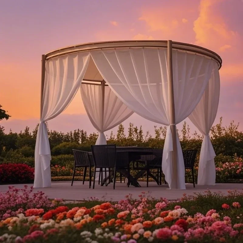 Round gazebo awning Outdoor courtyard Sunscreen landscaping gazebo Sunscreen pavilion Sunscreen bed and breakfast Outdoor paraso