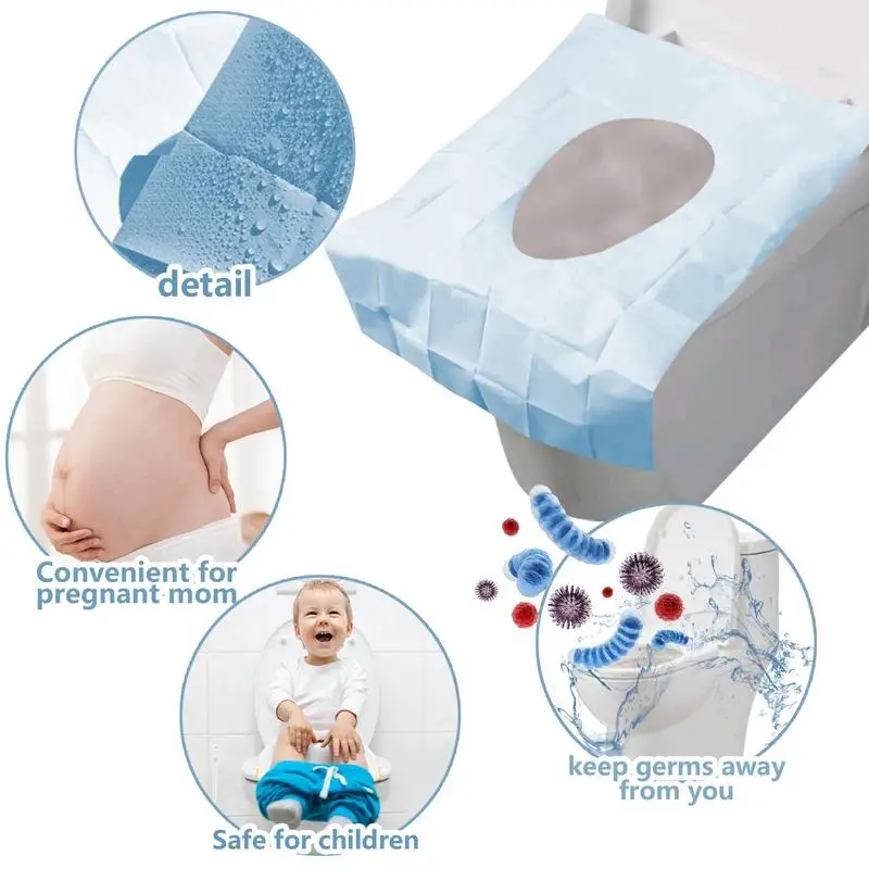 Disposable Toilet Seat Cover 10Pcs Waterproof Safety Toilet Seat Pad Portable Cover Mat For Travel Camping Bathroom Accessiories