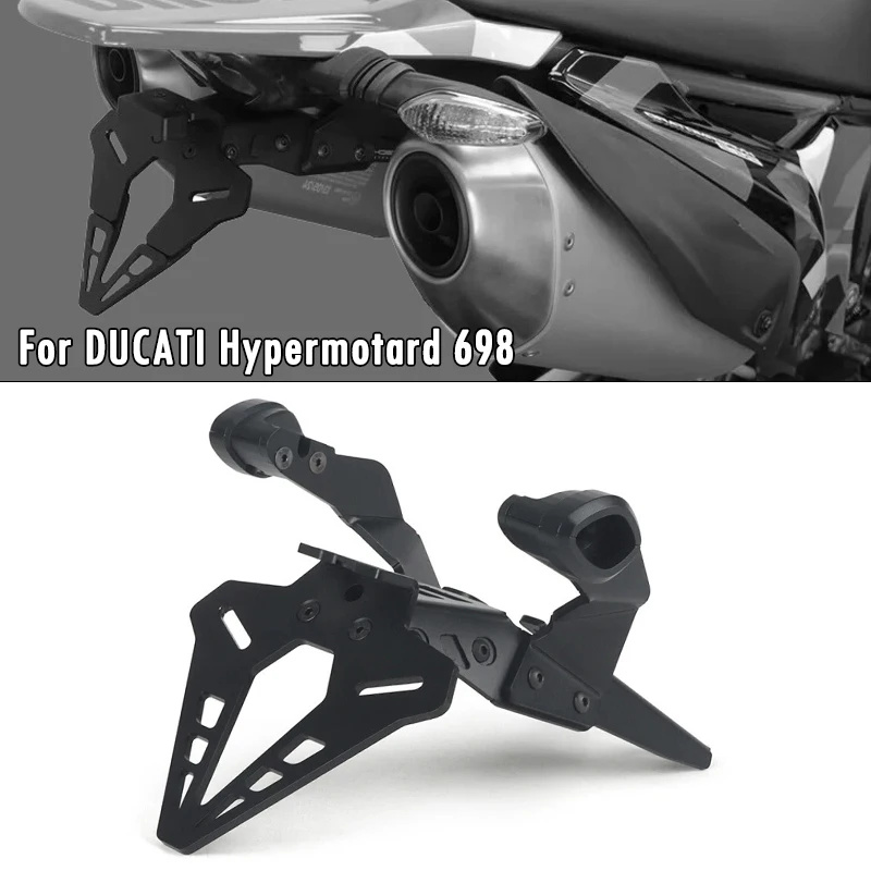 

For DUCATI Hypermotard 698 Mono 2024 2025 Motorcycle License Plate Holder Fender Eliminator Rear Short Tail Tidy Bracket