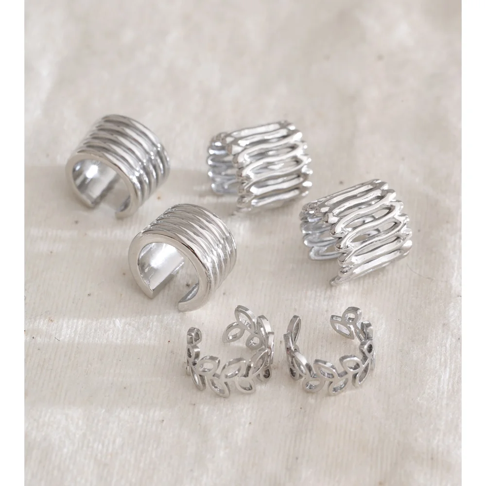 Yhpup Edelstahl Verstellbare Ohrknochen-Clip-Ohrringe Neuheiten Platinbeschichtet Beliebte Charmante Schicke Accessoires Großhandel – Detail 1