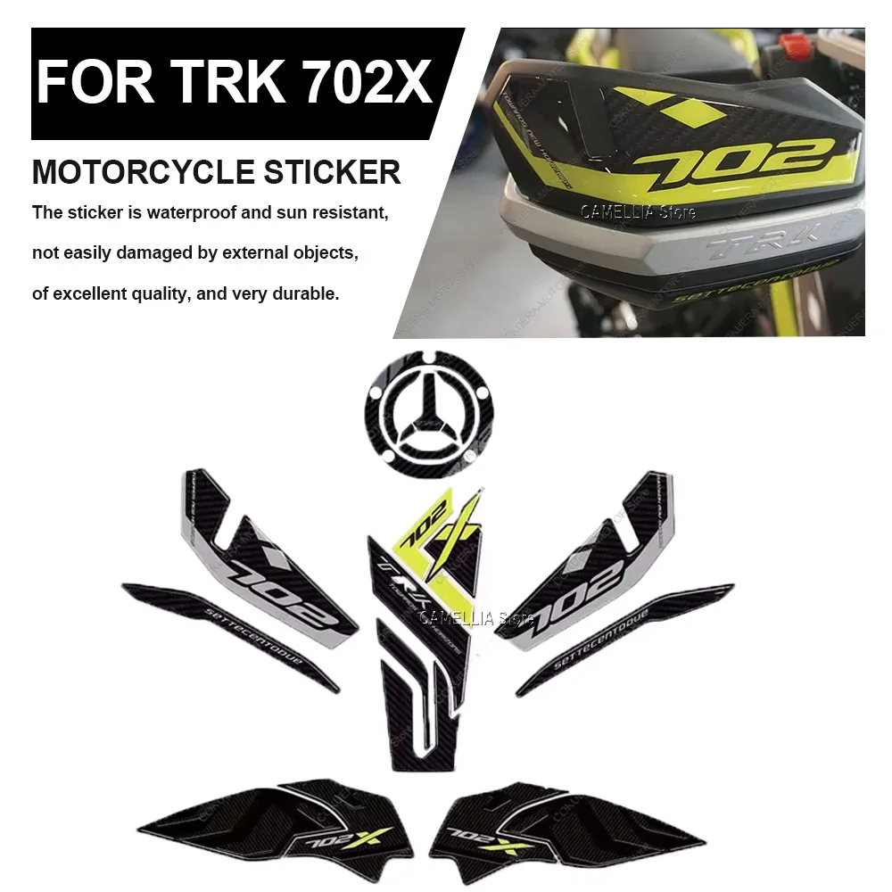 Untuk Benelli TRK 702X 3D Gel Epoxy stiker aksesori motor menangani penjaga stiker 702X 2023 Kit Tank Pad