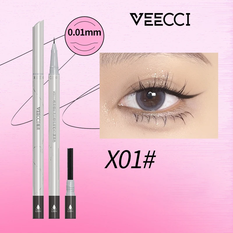 VEECCI Liquid Eyeliner Pencil Ultra-fine Longlasting Waterproof Double-ended Black Brown Quick Drying Non-smudge Eyeliner Makeup