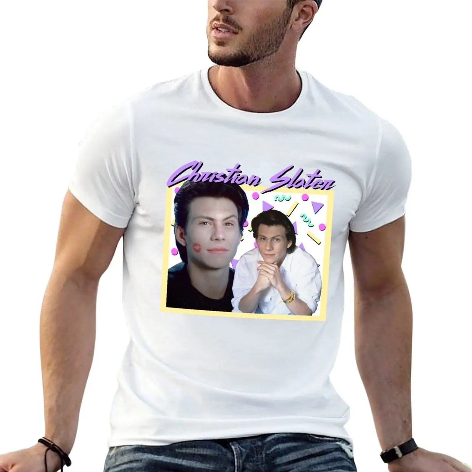 

shirt 80s man T-Shirt t t man luxury man graphic tshirt Christian for Slater shirts
