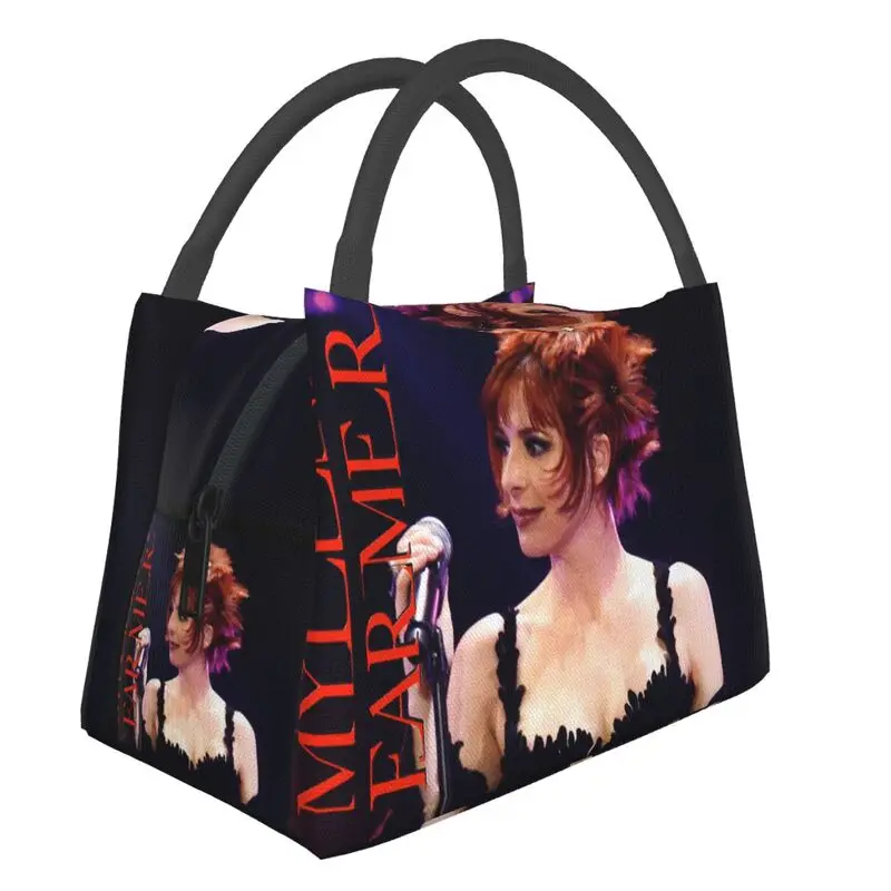 

Pretty Mylene Farmer Insulated Lunch Bags for Women Waterproof French Singer Thermal Cooler Bento Box Work Picnic Shoulder Bag