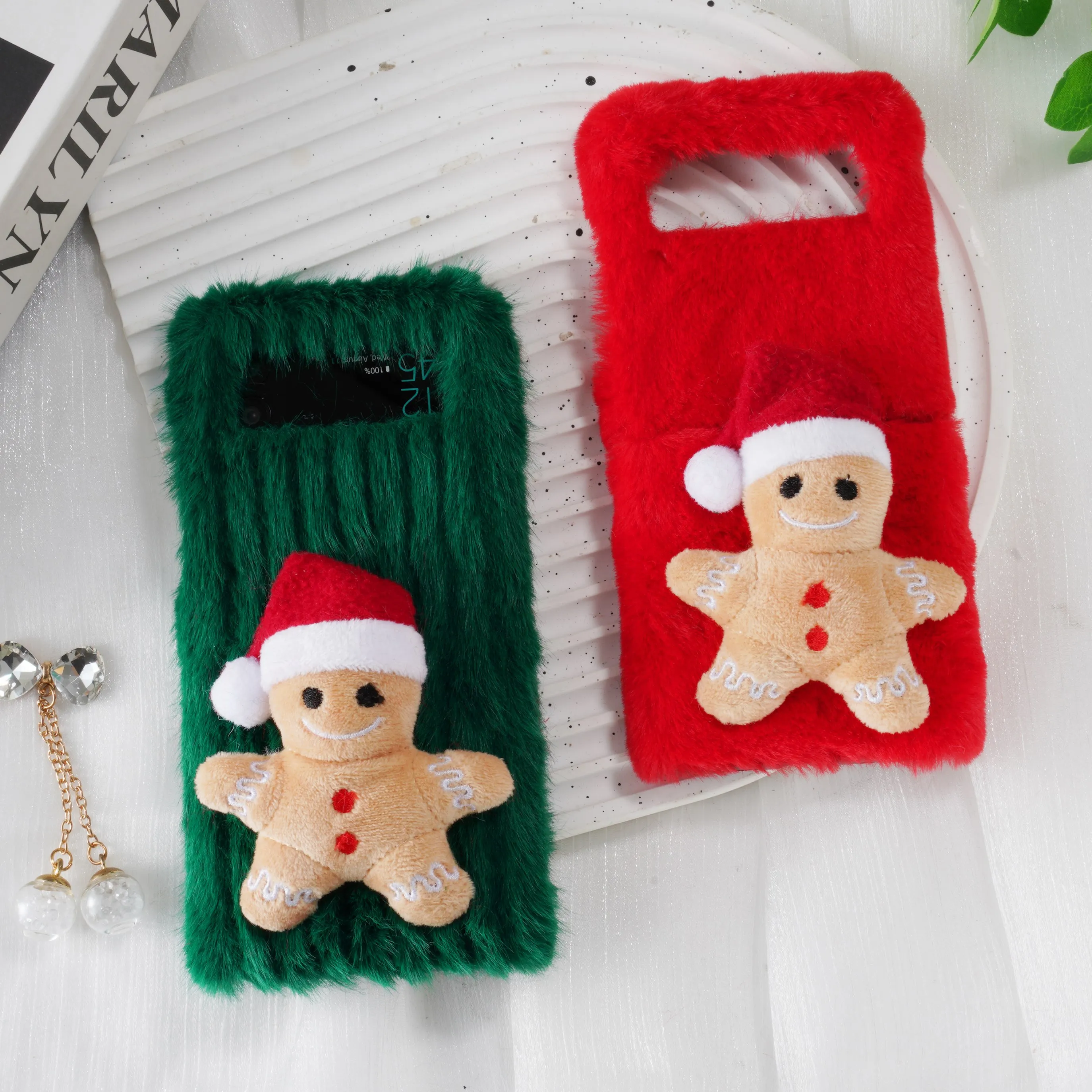 Funda de teléfono 3D de dibujos animados de Japón, regalo de Navidad, hombre de jengibre, para Samsung Galaxy Z Flip7 Z Flip6 Z Flip5 4 3, funda dura a prueba de golpes