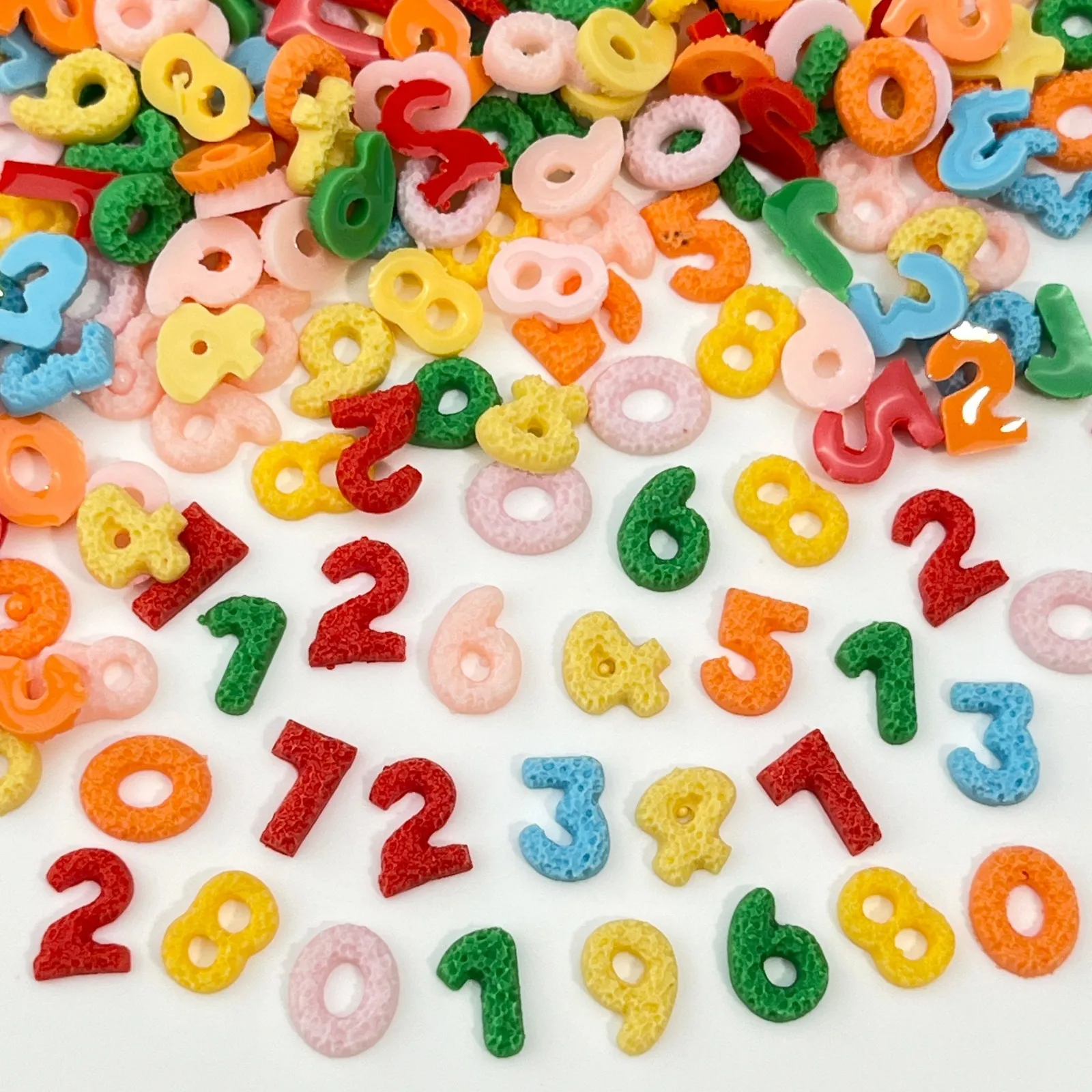 

50PCS Cute And Fun Colorful Resin Cartoon With 26 Letters Nail Art Numerals Mixed Set For Scrapbook Charm DIY Jewelry Decor