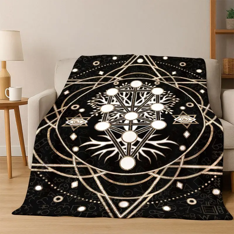 Viking WarriorSymbol Valknut Nordic Valhalla Flannel Blanket Soft Warm Throw Blanket for Bedroom Living Room Bed Travel Camping