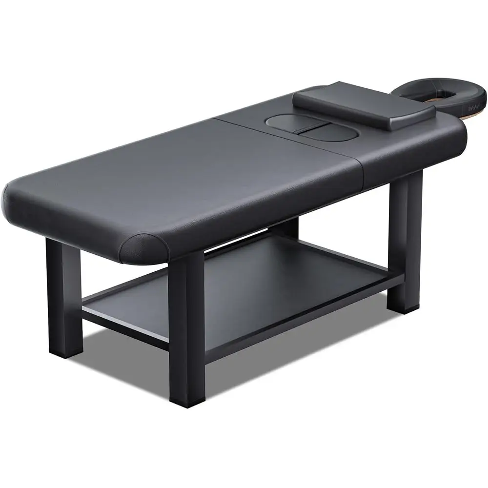 

Memory Foam Massage Table with Height Adjustment, Facial Treatment Bed for Salon, PU Leather for Therapy & Spa (Metal, 80L x 32W