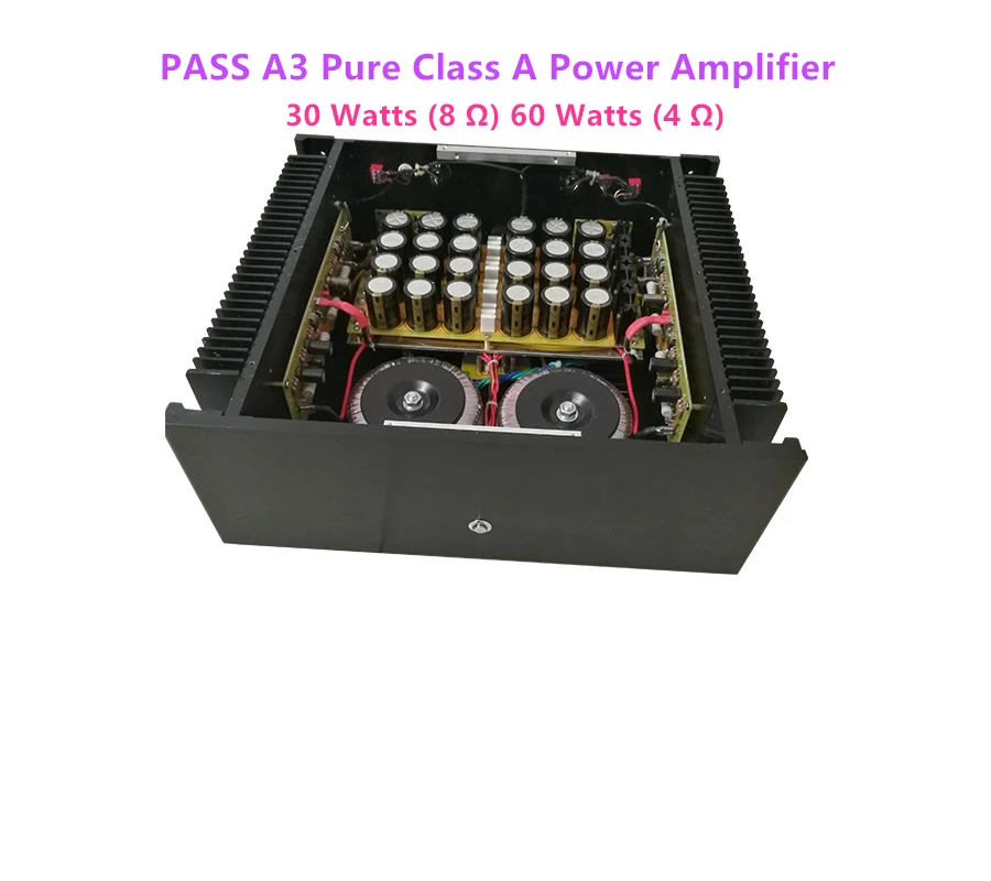 Latest Upgrade  HI-END PASS A3 Pure Class A Power Amplifier Support XLR /RCA Input 30 Watts (8 Ω) 60 Watts (4 Ω) 30W+30W