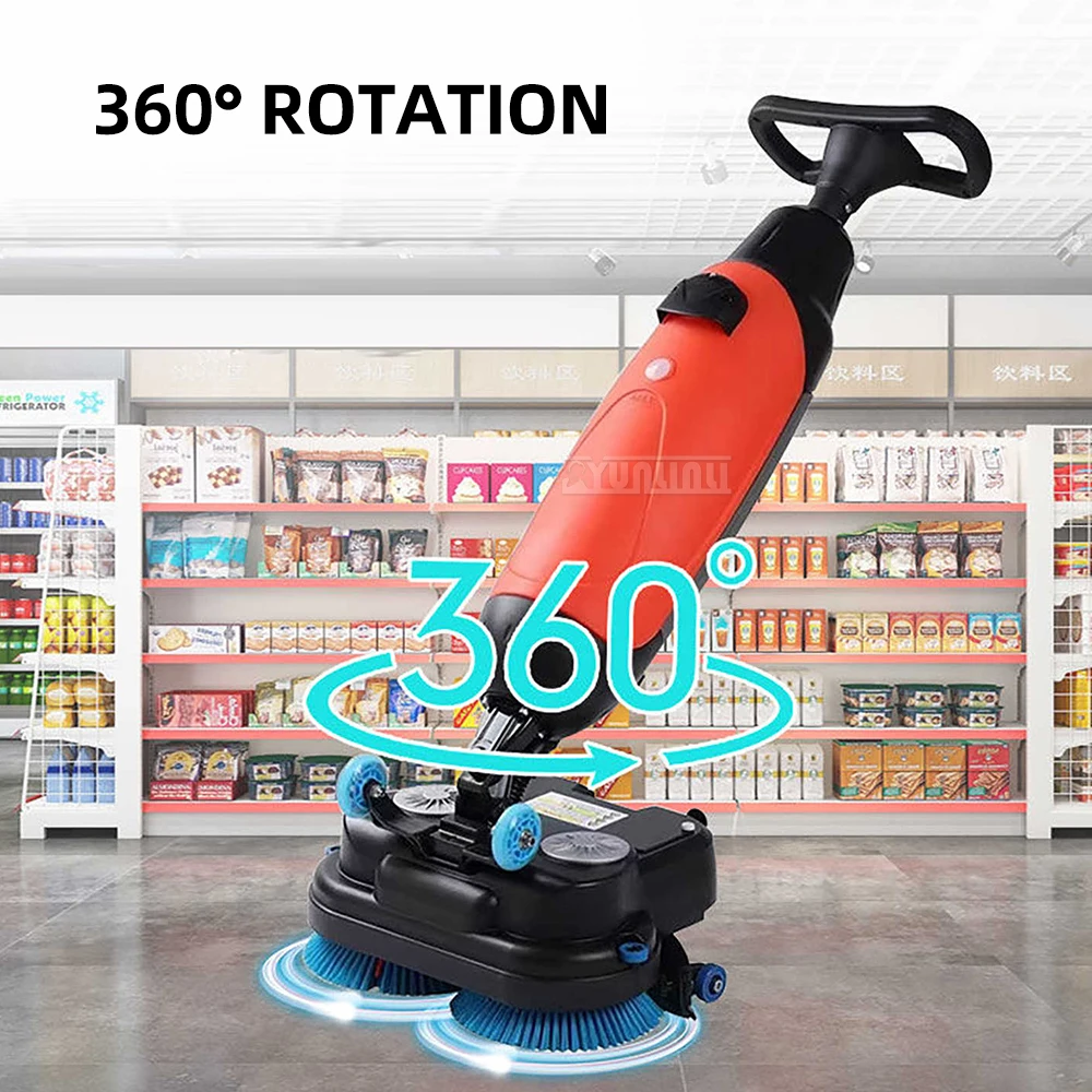 Mini Walk-Behind Floor Scrubber, Commercial Hotel Supermarket Cleaner, Compact Floor Washing Machine