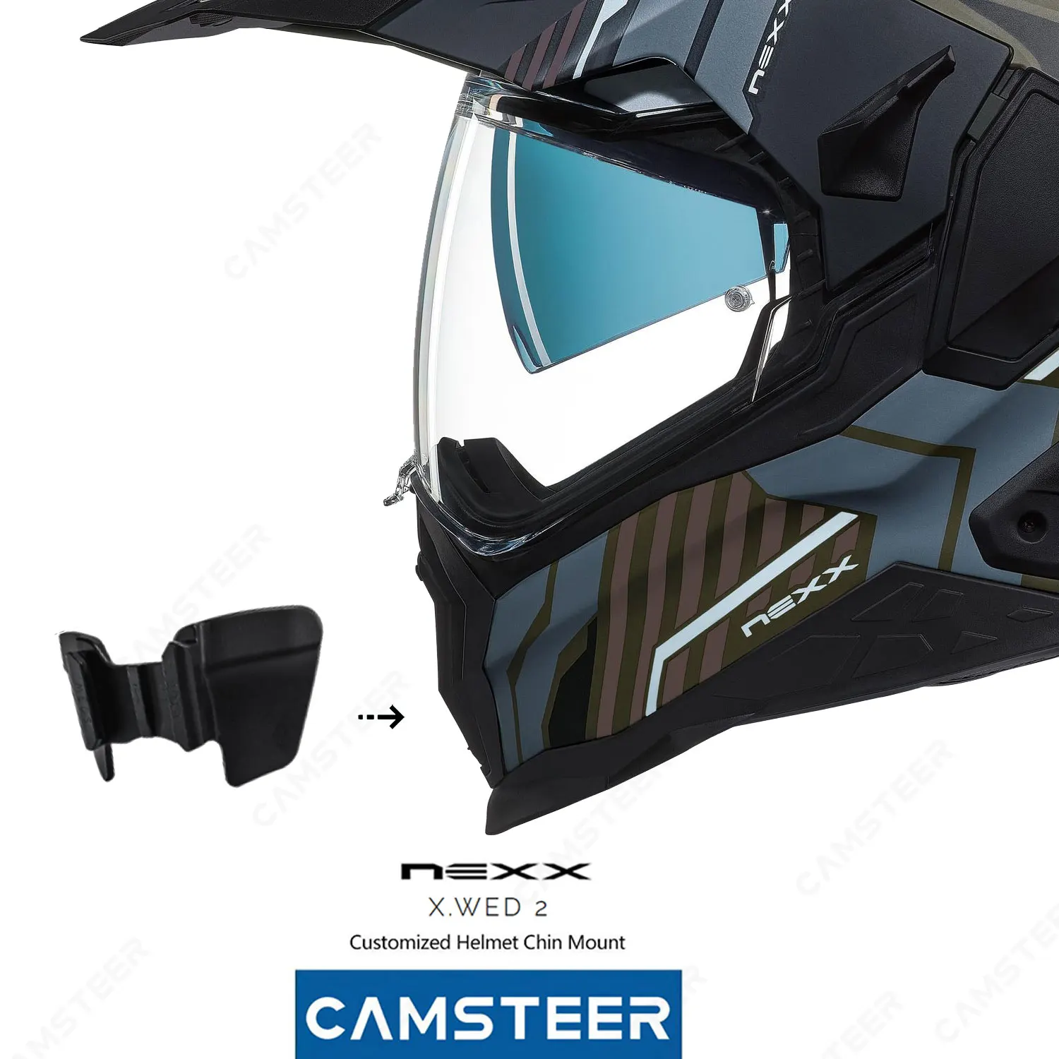 NEXX X.WED 2 casco supporto per mento in alluminio personalizzato per GoPro Hero12 11 10 9 Insta360 X4 X3 Ace pro DJI Action 3 4 accessorio per fotocamera