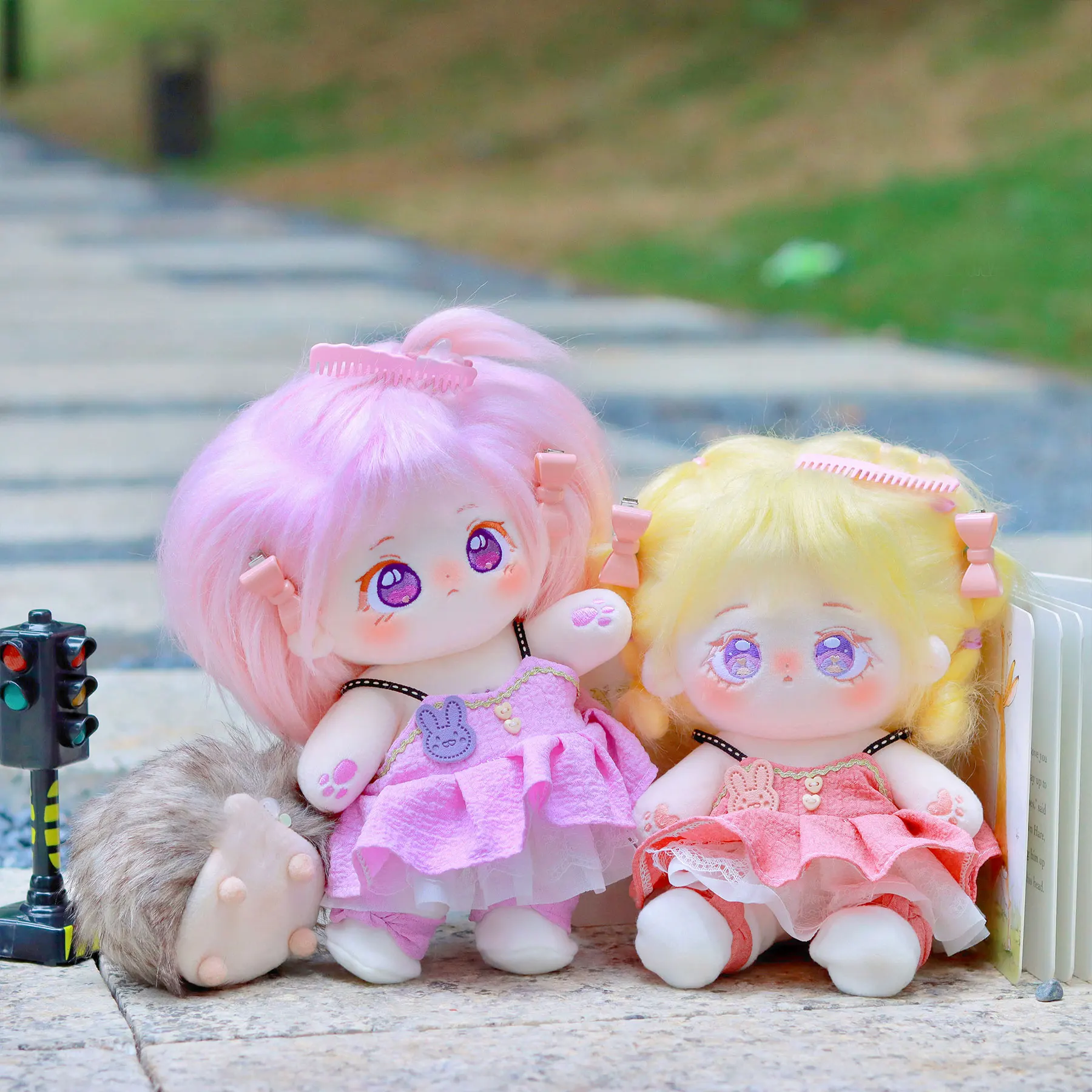 

4 Pcs of Cotton Doll Clothes Sets -include Dress +Skirt+ Bow + Shoes , Fits 20cm/8 in Plush Dolls,Gifts for Boy/girls, Dress Up