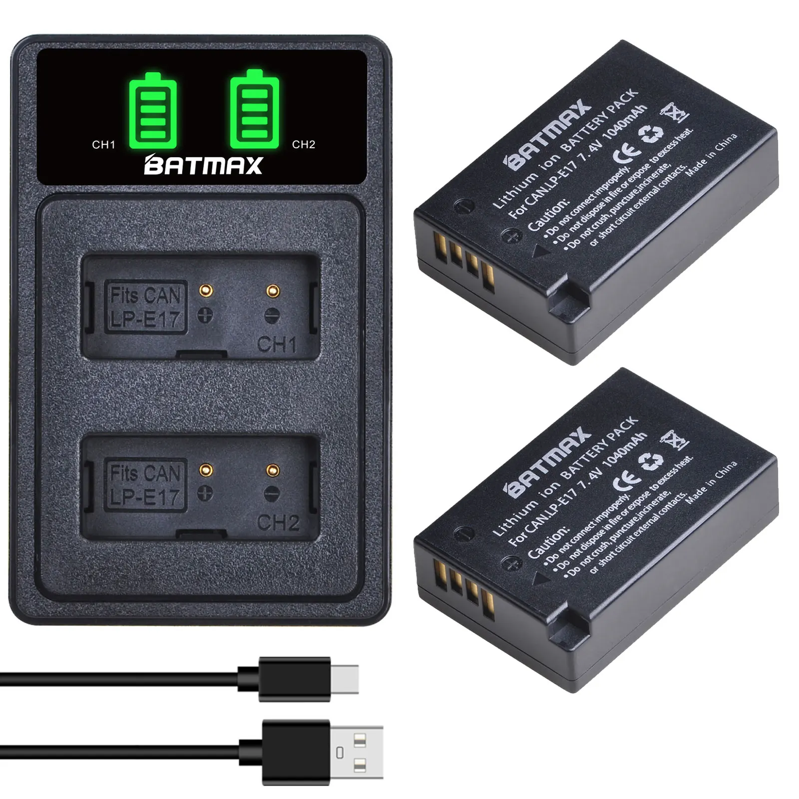 2 sztuk 1040mAh LP E17 lp-e17 bateria + LED wbudowana podwójna ładowarka USB do Canon EOS RP, Rebel SL2, SL3, T6i, T6s, T7i, M3, M5, M6