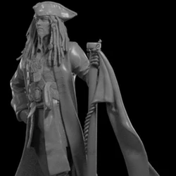 Captain Jack Diy Resin Figure 1/24 Scale 90mm Vertical Height Assemble Model Kit Unassembled Dioramas Unpainted Statuettes Toys