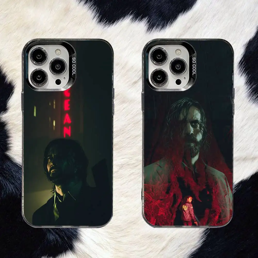 

A-Alan Wake 2 Game Phone Case For iPhone 16,15,14,13,12,11,8,7,Pro,Max,Plus,Mini,XS,SE Anti Fall Black Matte Hard