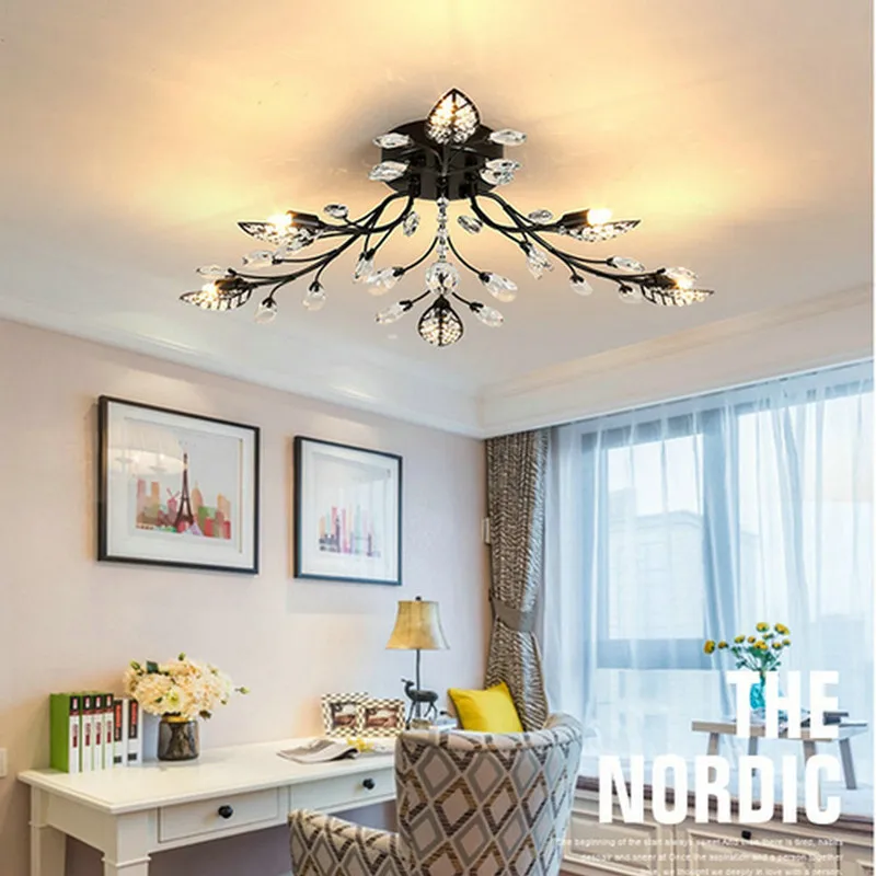Modern Crystal Ceiling Chandelier Lustre For Living Room Bedroom Kitchen Indoor Lighting LED Fixture Lights Lighting