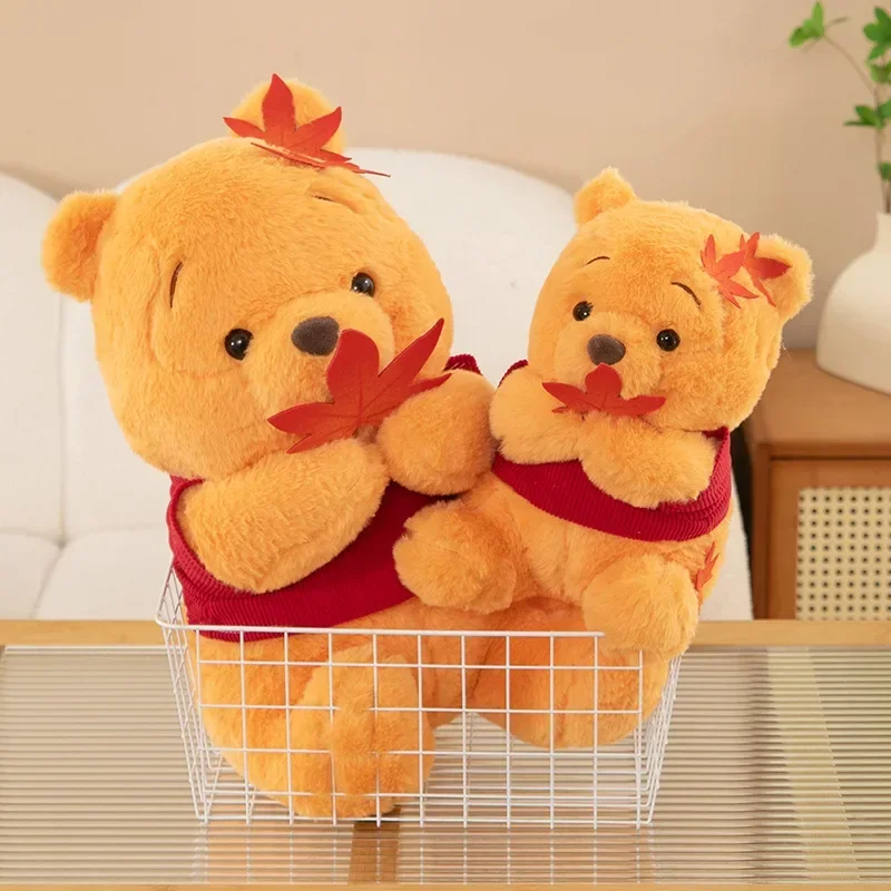 30/70cm winnie the pooh disney brinquedos de pelúcia kawaii anime plushie bonecas folhas de bordo pooh urso travesseiros de pelúcia presentes para crianças