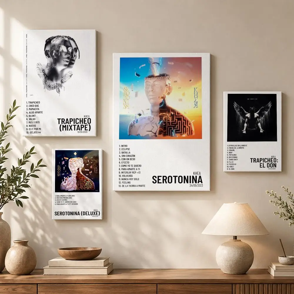 K-KHEA Music Album Framed Wall Painting HD Wood Framed Canvas Poster Wall Art for Bedroom Living Room Home Decor