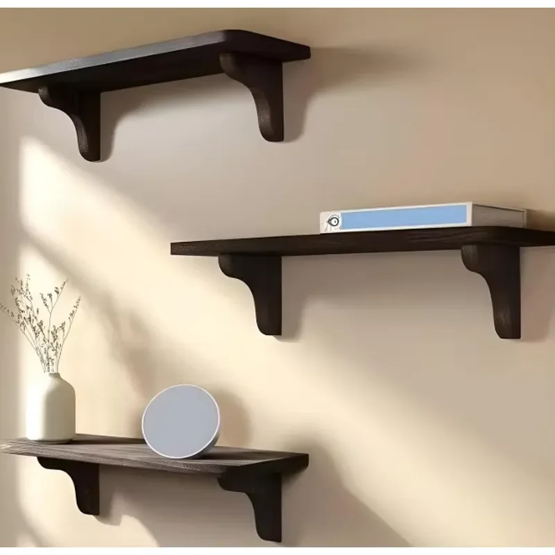 for Modern Solid Wood Three Layer Multi Functional Wall Mounted Floating Storage Rack for Kitchen and Bathroom Decoration