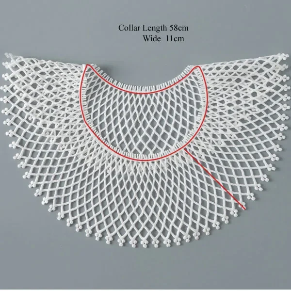 1Pc 메쉬 화이트 블랙 자수 레이스 패브릭 DIY 봉제 신부 아플리케 넥 라인 칼라 공예 Guipure 웨딩 장식