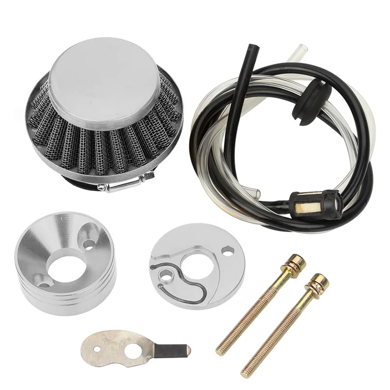 

Mini Dirt Bike Atv Quad Air Filter 42MM Air Filter Intake Pipe Oil Pipe Kit For 47Cc 49Cc Super Pocket Bike Upgrade Kit Silver