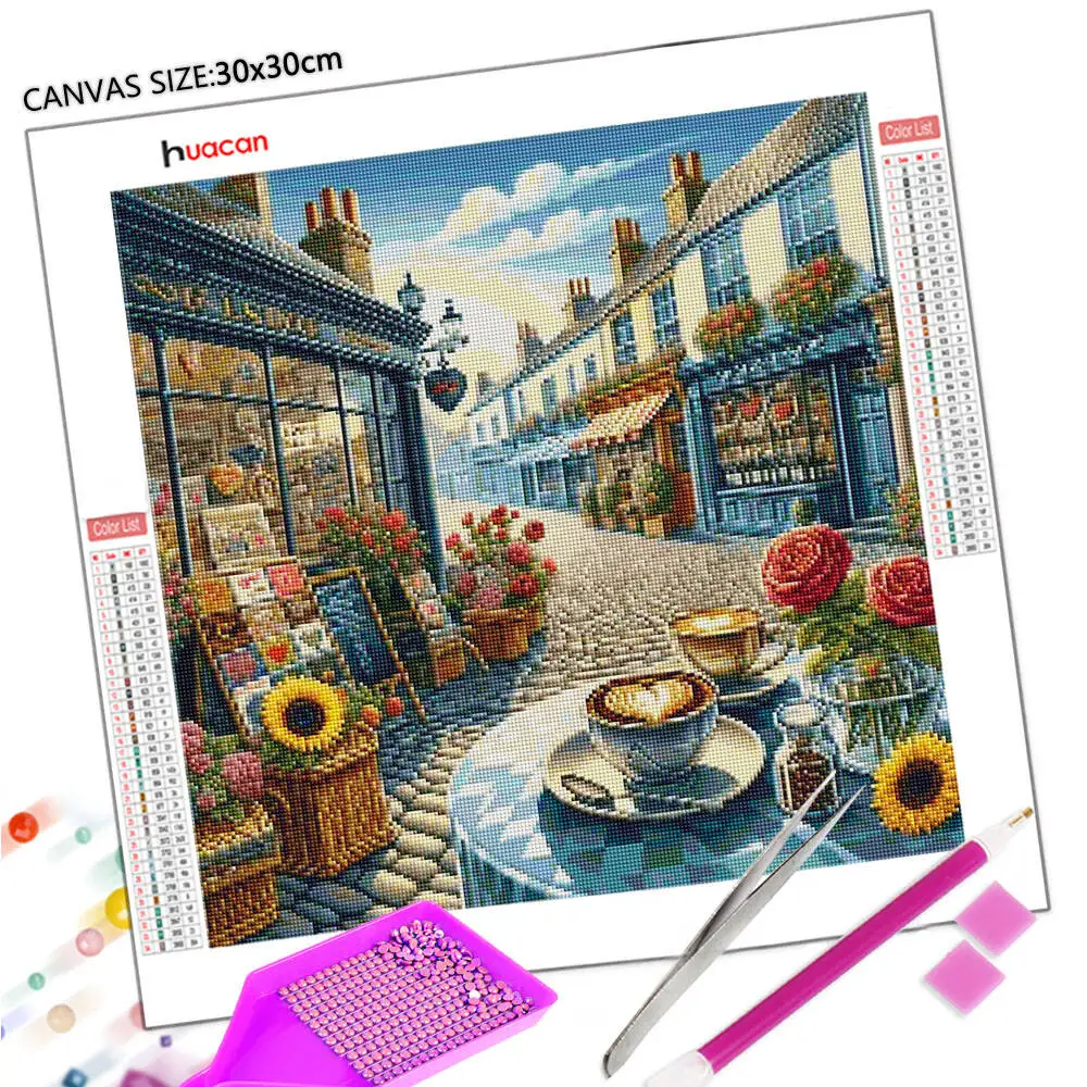 Huacan 2025 مجموعة جديدة لوحات الماس دولفين السماء الماس التطريز البحر الغروب فسيفساء لوحات الديكور الفنية