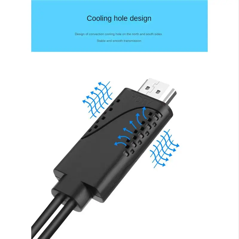 A53M-2 In 1 USB Female To -Compatible Male HDTV Adapter Cable 1080P Digital AV HD TV Projector Displays Converter Accessorie