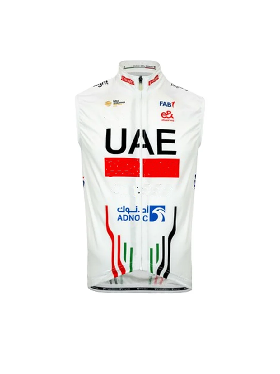 Windproof 2024 UAE Team Sleeveless Cycling Jacket Vest Gilet Mtb Clothing Bicycle Maillot Ciclismo