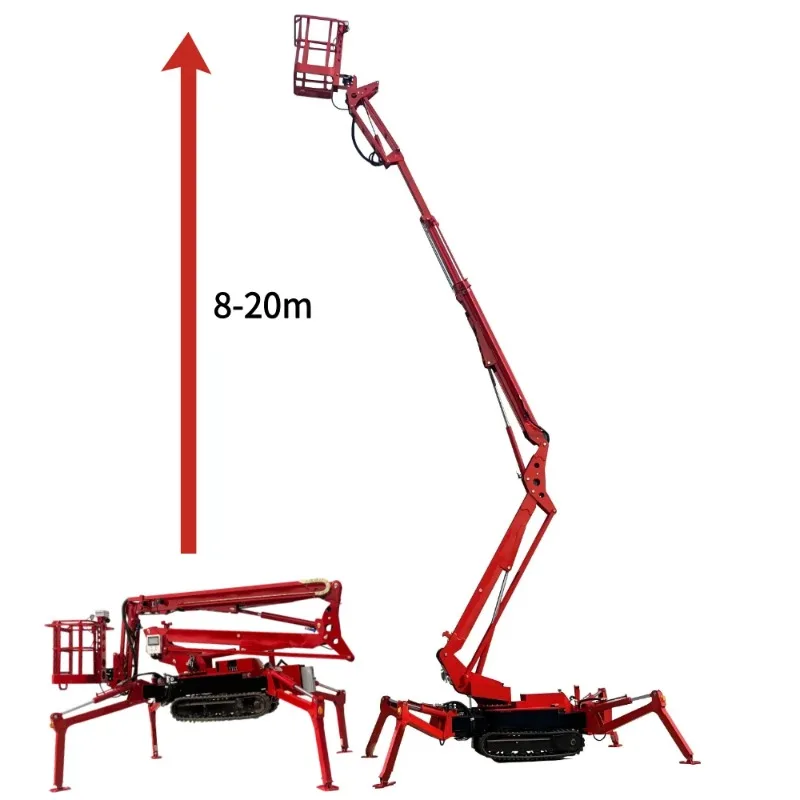 

10-20m 24m Spider Lift Tracked Aerial Work Platform 230kg Load 360° Rotation Hydraulic Leveling CE Certified Man Lift