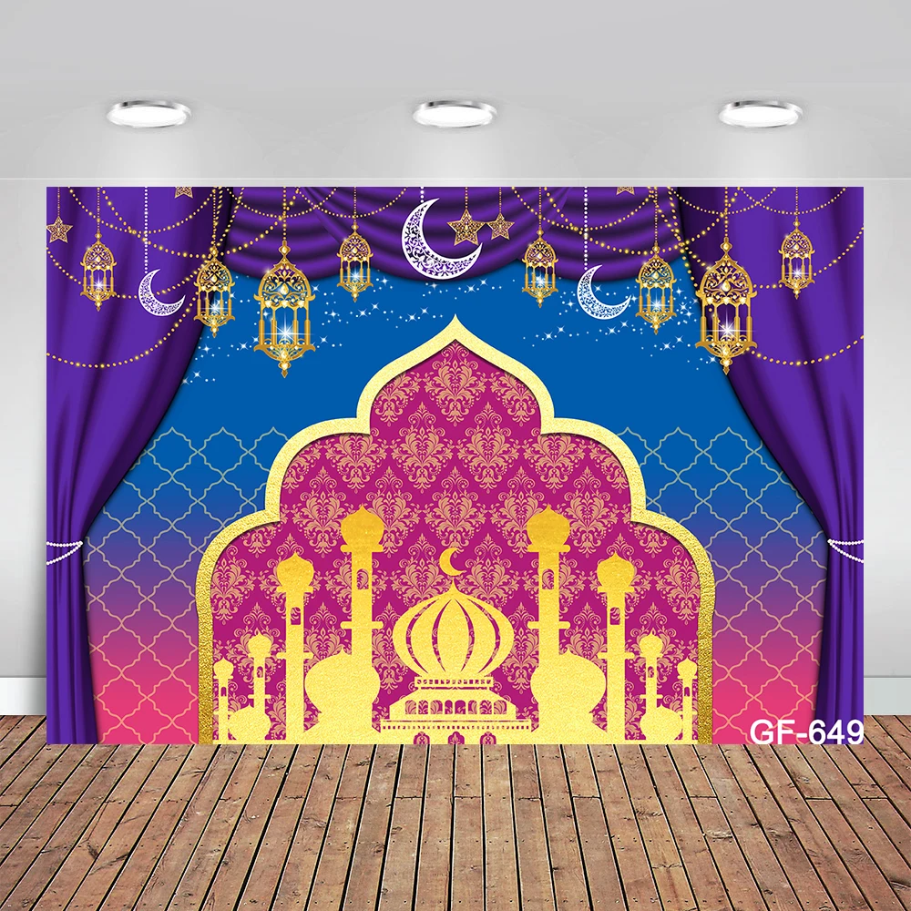 Arabian Nights Magic Genie Themed Backdrop Moroccan Birthday Party Decorations Banner Gold Glitter Indian Princess Baby Shower