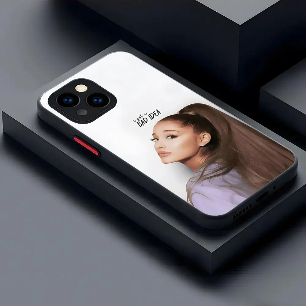 Singer Ariana Grande Phone Case Matte Transparent For 16 15 IPhone 12 11 13 Pro Max X XR XS 8 SE Mini Plus Back Cover