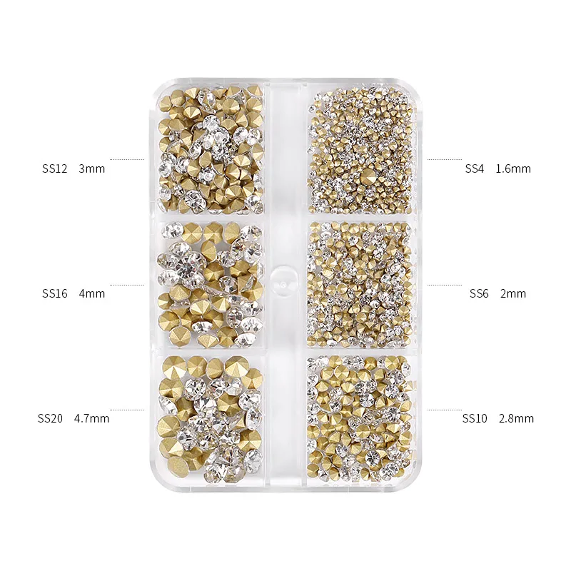 1000 pièces SS4-SS20 blanc rose gemmes diamant ongles breloques décorations Strass cristal Strass Nail Art décoration accessoires