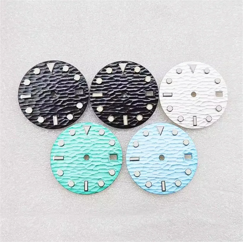 

28.5mm Watch Accessories Luminous Wave Pattern Dial Suitable For NH35 NH36 4R35 4R36 Movements White Light Green Black Blue Dial