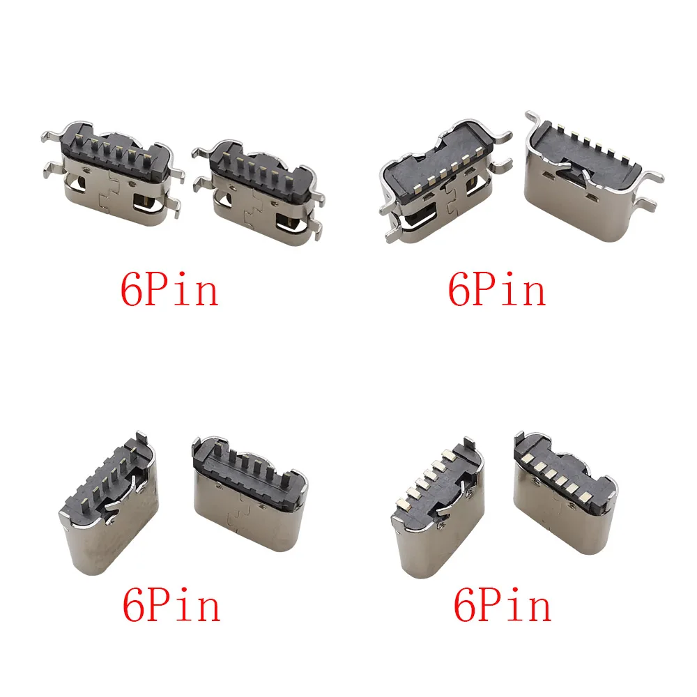 10Pcs USB Connector Type C Female Charging Port Jack 2P/6P/16P/24 Pin Soldering PCB SMD SMT DIY USB-C Socket Adapter