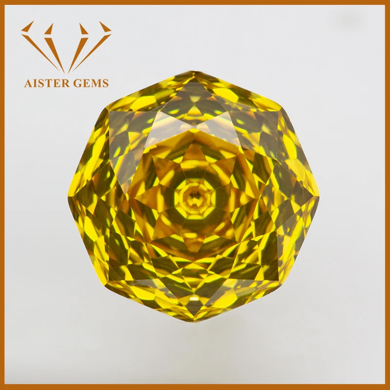 New 5A Golden Yellow Millennium Octagon Rose Cut Cubic Zirconia Loose stones for Jewerly Making