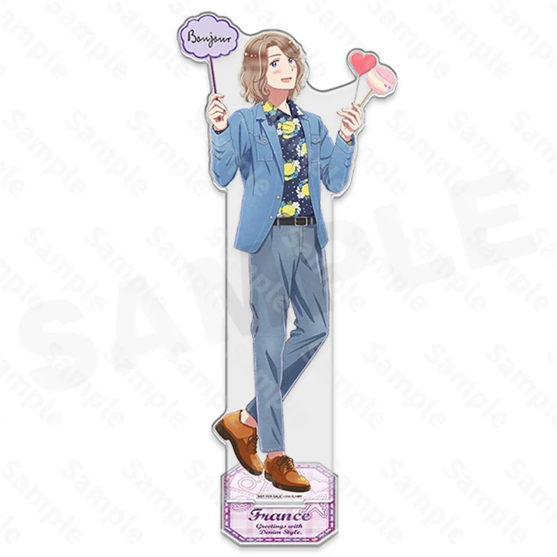 HETALIA APH Blue Jean Ver. Ornamen Meja Figur Ludwig Akrilik Italia Veneziano, Piring Berdiri Alfred F. Jones, Mainan Pilihan