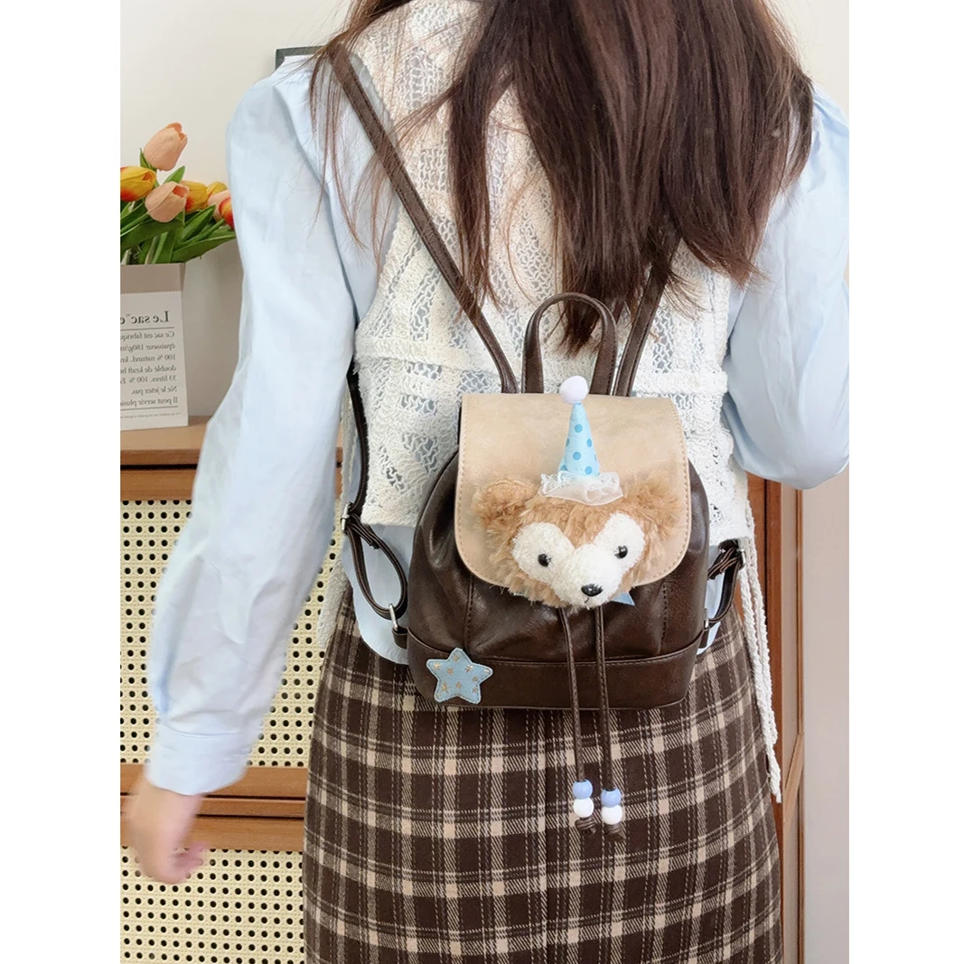 

Cute Christmas Bear Plush Cartoon Backpack for Children Large Capacity JK Backpack Birthday Gift for Girl