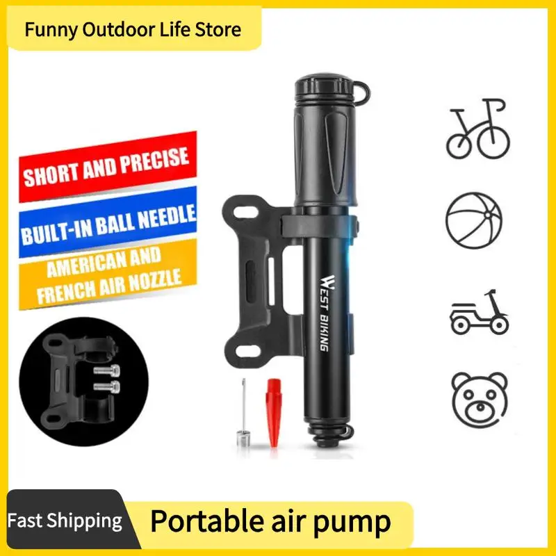 Mini Bicycle Pump With Hose 100PSI Road Mountain Bike Air Pump Portable Bike Tyre Inflator Hand Pump Basketball Inflatable Pump