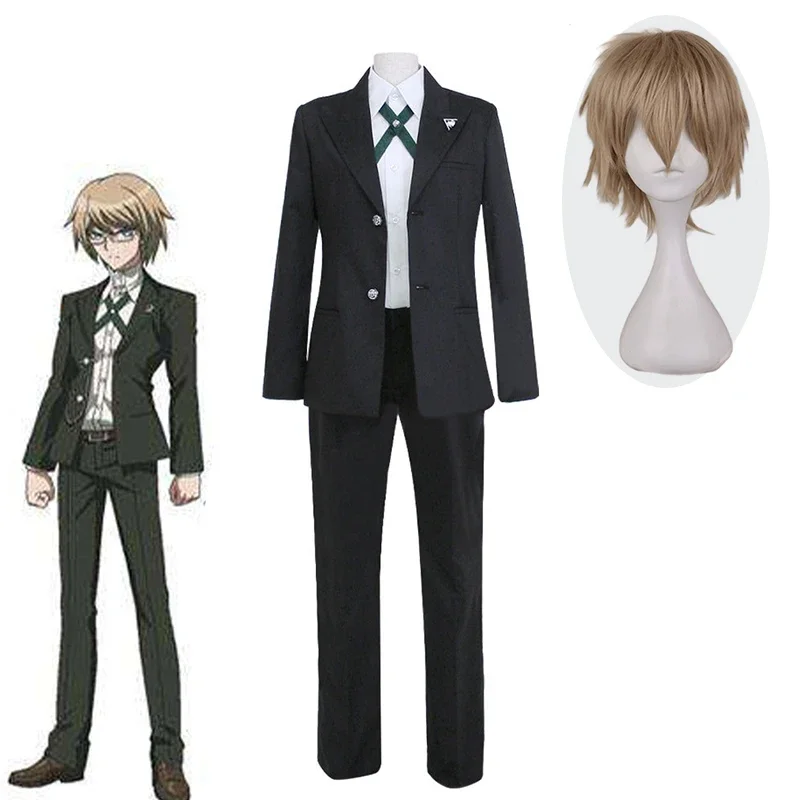 Danganronpa Anime Cosplay Togami Byakuya Costume Man Uniform Coat+Shirt+Pants Suits Halloween Costumes Wig