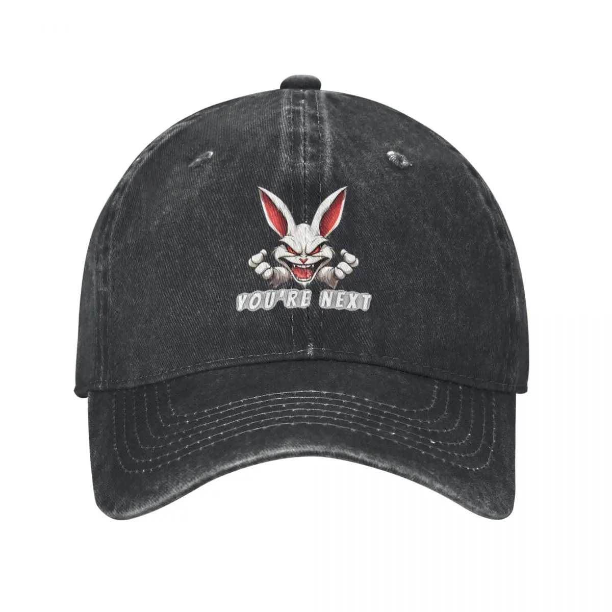 

Crazy You Are Next Skeleton Rabbit Fashion Retro Cowboy Washed Baseball Caps Mens Bunny Sport Denim Dad Hats Men Trucker Cap