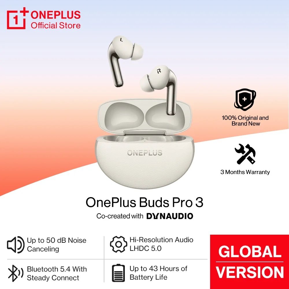 New OnePlus Buds Pro 3 Global Version TWS Bluetooth Earphone 50dB Noise Canceling Spatial Audio for Oneplus 13 13R 12 12R Nord 4