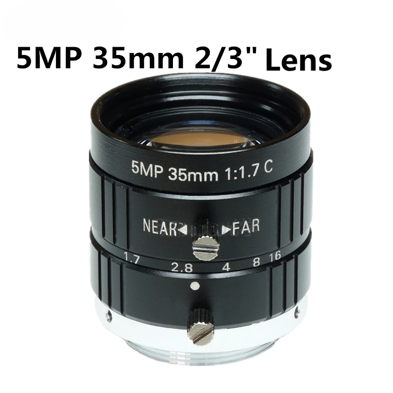 5 million high-definition industrial camera lens fixed focus 35mm2/3 C-port distortion free CCD camera visual inspection