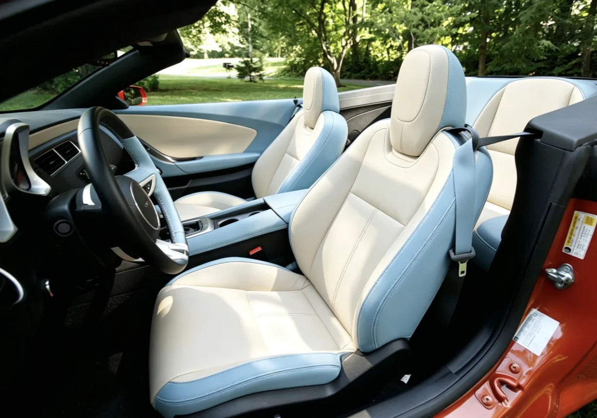 Für Chevrolet Camaro 2011~2015 Maßgefertigte Autositzbezüge Luxuriöses Nappaleder 100% Passgenau Innenausstattung 360 ° Vollständige Abdeckung – Detail 6