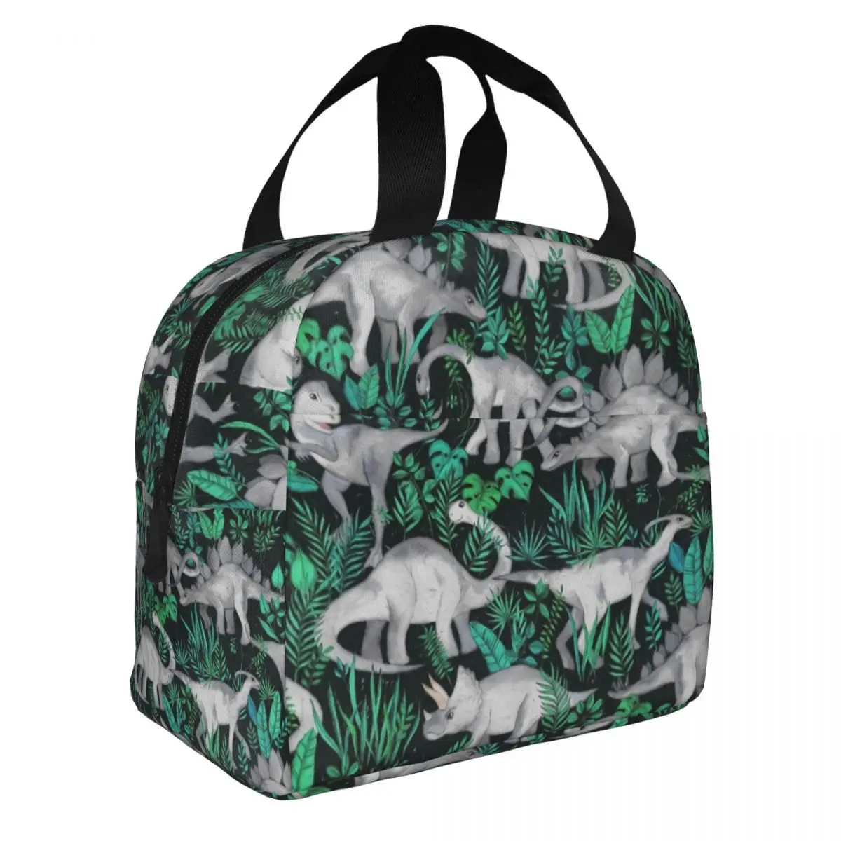 

Изолированная сумка для обеда с динозавром и джунглями, термосумка, контейнер для еды, динозавр, тропическая большая вместительная сумка для обеда, сумка для еды, работа на открытом воздухе
